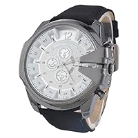 Men Sports Cowboy Quartz Watch Analog Military Leather Wrist Watch Casual Fashion Gift for Boyfriend
