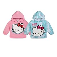 Girls 2 Pack Hoodies for Toddlers and Big Kids - Red/Grey or Pink/Blue