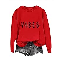 Valentines Day Crewneck Sweatshirt For Women Trendy Long Sleeve Shirts Funny Letter Print Casual Blouses Holiday Tops