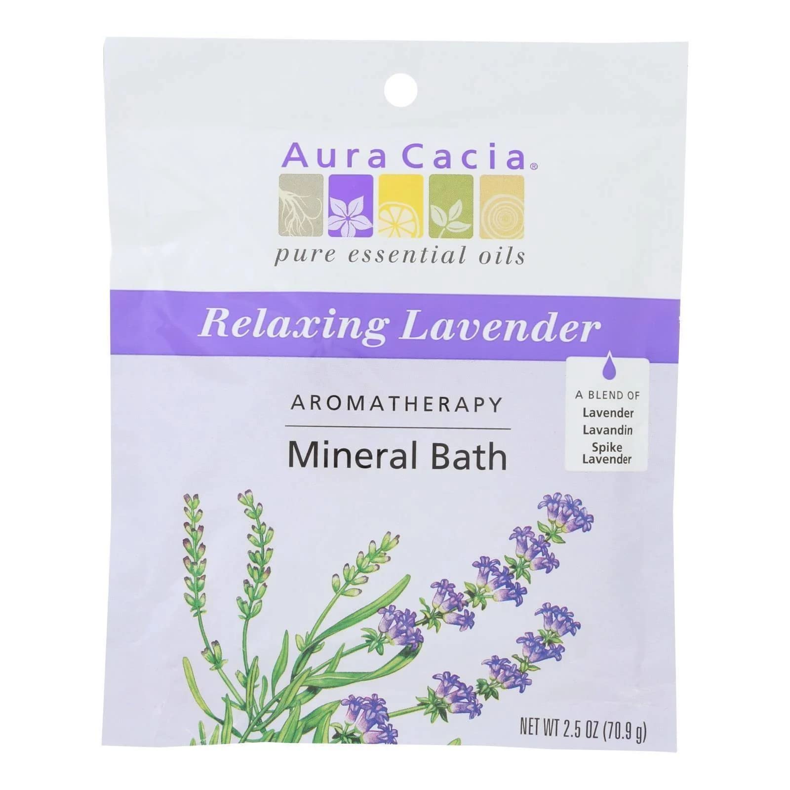Aura Cacia Lavender Mineral Bath 2.5 oz