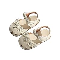 Girl Shoes Girls Soft Closed Toe Princess Flat Toe Half Sandals With Bow Shoes Summer Toddler Shoes Girls Sandals