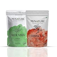 Hair care combo by minature | Set of Aloe Vera Powder & Hibiscus Powder | 227g Each | Pure & Natural | Free From Chemical & Preservatives