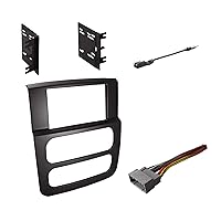 Double DIN Radio Dash Kit with Antenna Adapter & Harness for 2002-2005 Dodge RAM 1500 2500 3500