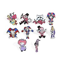 [10 packs] The Amazing Pomni Digital Circus Pins, Circus clown Metal Anime Pins for Men Women Fans Lapel Badges Souvenir Gift Collectio (1)