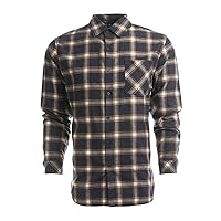 Burnside Open Pocket Long Sleeve Flannel Shirt XL Navy/Orange