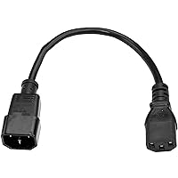 StarTech.com 3ft (1m) Power Extension Cord, C14 to C13, 10A 125V, 18AWG, Computer Power Cord Extension, IEC-320-C14 to IEC-320-C13 AC Power Cable Extension for Power Supply, UL Listed (PXT1003)