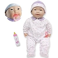 JC Toys - La Baby | Asian 20-inch Large Soft Body Baby Doll | Washable | Removable Purple Outfit w/ Hat and Pacifier | For Children 2 Years +
