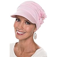 Bamboo Florette Newsboy-Caps for Women with Chemo Cancer Hair Loss- Cameo Pink