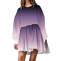 Cruise Formal Dresses for Women 2024 Sleeves,Womens Oversized Sweatshirt Dress Long Sleeve Crewneck Pullover to