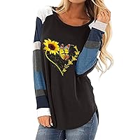 Cold Shoulder Tops for Women Women Fashion Tops Long Sleeve O-Neck T-Shirts Printing Loose Blouse Compression