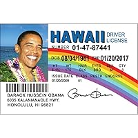 Parody Driver’s License | Obama Hawaii ID | Fake ID Novelty Card | Collectible Trading Card Driver’s License | Novelty Gift for Holidays | Made in The USA