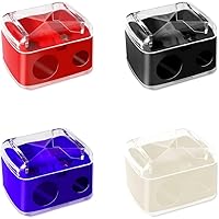 4 Pcs Makeup Pencil Sharpener, Dual Holes Eyeliner Sharpener with Cover Colored Eye Cosmetic Pencil Sharpener for Eyeliner Lipliner Pencils, Eye Pencil Sharpener