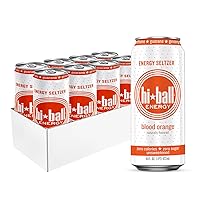 Hiball Energy Seltzer Water, Caffeinated Sparkling Water Made with Vitamin B12 and Vitamin B6, Sugar Free of 16 Fl Oz(Pack of 8), Blood Orange