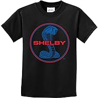 Kids Ford Mustang T-Shirt Shelby Blue and Red Logo Youth Tee