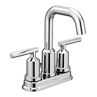 Gibson Chrome Two-Handle Centerset High Arc Modern Bathroom Faucet with Drain Assembly, 6150
