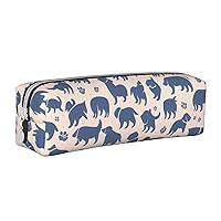 Dogs Print Pattern Pencil Case Pu Leather Cute Small Pencil Case Pencil Pouch Storage Bag With Zipper