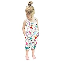 Baby Backless Strap Slouch Jumpsuit for Toddler Girls Cute Harem Halter Romper Pants with Pockets