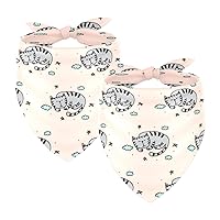 2 Packs Sleeping Cat Pattern Dog Bandana Pet Scarf for Dogs Cats Puppy Adjustable Square Dog Kerchief Triangle Cat Drool Bibs, One Size