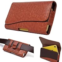 Brown Wallet Carrying Case Holster for iPhone 15 Pro,15, 14 Pro, 14, SE (2022)&(2020),13 Pro,13,12 Pro,12,11 Pro, Leather Case Belt Loop Pouch (Fits Bulky Protective Cover Case on)