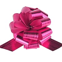 Metallic Pull Bows for Gift-Wrapping, 2-Piece (Large, Fuchsia)