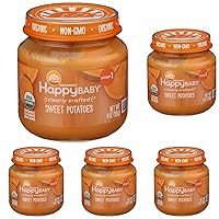 Happy Baby Organic Stage 1 Sweet Potatoes, 4 OZ (Pack of 5)