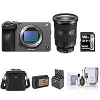 Sony FX3 Full-Frame Cinema Line Camera With 24-70mm f/2.8 GM II Lens, Bundled With, 128GB Memory Card, Battery Pack with USB-C Port, 82mm Essentials Filter Kit, Shoulder Bag and Cleaning Kit (8 Items)
