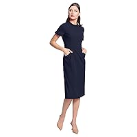 Maggy London Women's Ruffle Collar Slant Pocket Sheath Dress