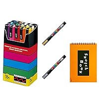 Uni Posca Paint Marker FULL RANGE Bundle Set , Mitsubishi Poster Colour ALL  COLOR Marking Pen Extra Fine Point ( PC-1M ) 21 Colours ( 14 Standard & 7  Natural ) Japan Import 