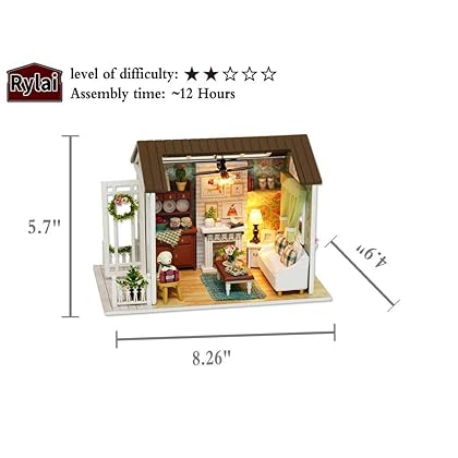 DIY Miniature Dollhouse Kit with Music Box Rylai 3D Puzzle Challenge for Adult Kids Z008