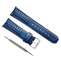 Ewatchparts 23MM BLUE ANGELS LEATHER STRAP WATCH BAND COMPATIBLE WITH CITIZEN AT8020-03L SPRING BAR REMO