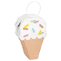 Multicolor Ice Cream Cone Shaped Mini Tissue Paper Pinata Decoration (7