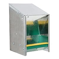 Automatic Chicken Feeder System - 5.5 lb. Capacity Galvanized Feeder Metal Trough for Poultry and Rabbits