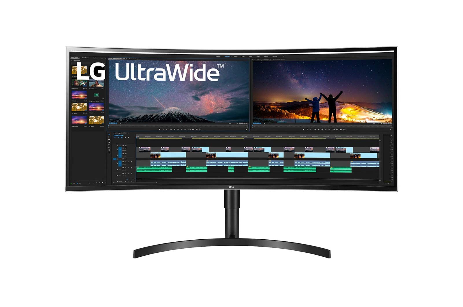 LG 38” QHD+ IPS Curved UltraWide Monitor (3840x1600) with HDR10, Dynamic Active Sync, Black Stabilizer, Flicker Safe, Reader Mode, Onscreen Control...
