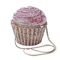 Women's Shoulder Handbags Crystal Cupcake Purse Evening Bag Luxury Purses and Handbags Cupcake Plush Purse
