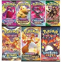 Pokemon TCG: Authentic Factory Sealed Booster Pack (Includes Mystery Card Bundle - V/VMAX 1 in 3 - Bonus Free Protective Card Holder!)