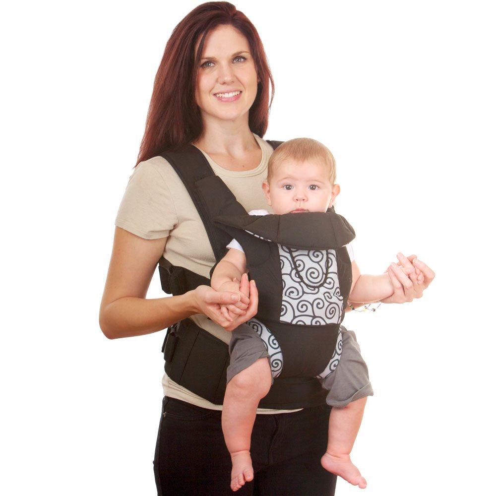 Luvable Friends Geometric Design 3-in-1 Soft Baby Carrier, Grey