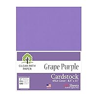 Grape Purple Cardstock - 8.5 x 11 inch - 65Lb Cover - 100 Sheets - Clear Path Paper