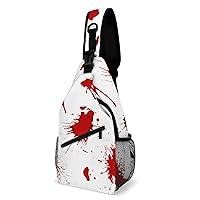 Red Blood Or Paint Splatters Splash Spot Chest Bag for Men Small Sling Bag Backpack Crossbody Travel Hiking Daypack