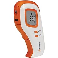 Forehead Touch-Free Infrared Thermometer | Non-Contact | Body & Object Measurements | Instant Results | Fever Indicator, Orange (09-NT1)