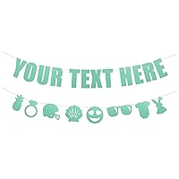 Your Text Here banner - Funny Rude Customize Your Party Banner Signs | Custom Text/Phrase Banner | Make Your Own Banner Sign | StringItBanners (Aqua Lagoon Metallic)