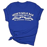 Long Sleeve Shirts for Women Cotton Stretch Mom's Milk Bar T Shirt Mom Life Gift Shirt Breastfeeding Mama Shir
