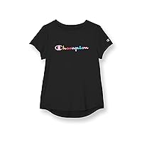 Champion Girls T-Shirt, Kids' T-Shirt for Girls, Cute Hi-Lo Tee Shirt, Lightweight