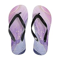 Vantaso Slim Flip Flops for Women Violet Liquid Purple Marble Yoga Mat Thong Sandals Casual Slippers