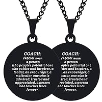 2PCS Gifts For Coach Soccer Football Baseball Softball Volleyball Coaches Gifts Gym Sports Pendant Necklace Chain