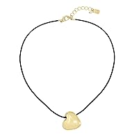 Soho Womens Puffy Heart Leather Necklace