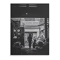 Vietnamese Wall Art Version, Black And White Photography, Hanoi, Ho Chi Minh, Travel Street View Pos Canvas Wall Art Prints for Wall Decor Room Decor Bedroom Decor Gifts Posters 12x16inch(30x40cm) U