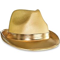 Stunning Gold Velour Fedora Hat - 5