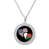 Madagascar US Flag Necklaces for Women Adjustable Length Pendant Fashion Jewelry Gift for Holiday Birthday