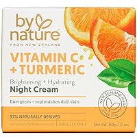 Brightening Night Cream With Vitamin C and Turmeric - Rich and Hydrating Night Face Cream to Restore Your Natural Glow and Energize Tired Skin