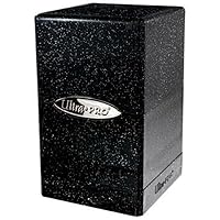 Ultra Pro - Satin Tower 100+ Card Deck Box (Glitter Black) - Protect Your Gaming Cards, Sports Cards or Collectible Cards In Stylish Glitter Deck Box, Perfect for Safe Traveling